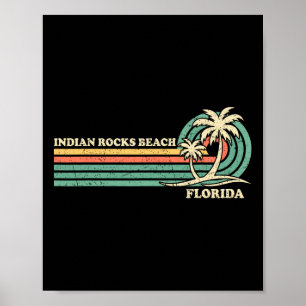 Póster Vintage Retro vacaciones de verano en Florida Roca