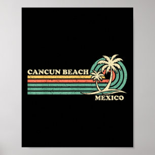 Póster Vintage Retro vacaciones de verano México Playa de
