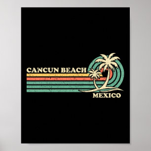Póster Vintage Retro vacaciones de verano México Playa de