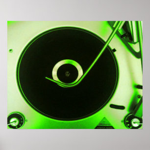 Póster Vintage Retro Vinyl Record Player