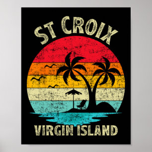 Póster Vintage Retro Virgin Island St. Cr