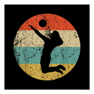 Póster Vintage Retro Volleyball