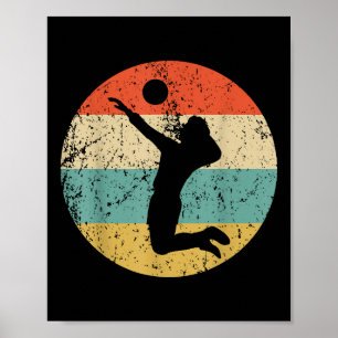 Póster Vintage Retro Volleyball