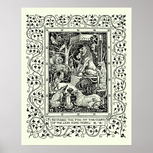 Póster Vintage Reynard The Fox de Walter Crane (Frente)