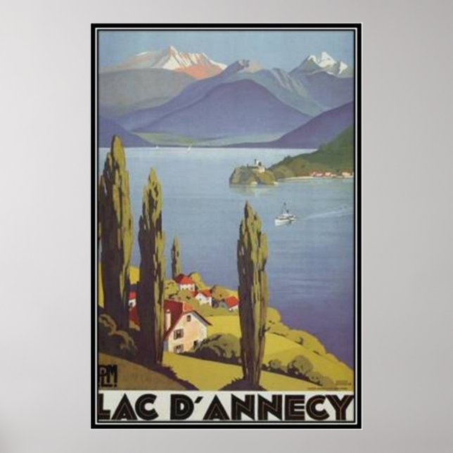 Póster Vintage Rhône-Alpes, Annecy, Francia - (Frente)