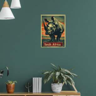 Póster Vintage rinoceronte