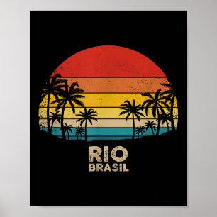 Póster Vintage Rio De Janeiro - Brasil Beach Souvenir