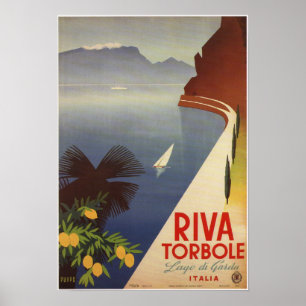 Póster Vintage Riva Torbole Lago de Garda Italia
