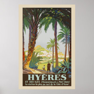 Póster Vintage Riviera Francesa 1925 - Hyeres Poster