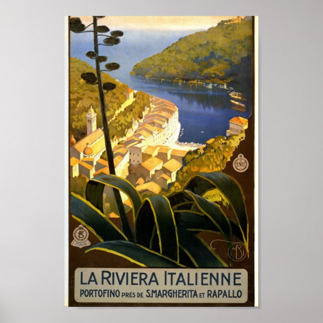 Póster Vintage Riviera Poster Italia (Frente)