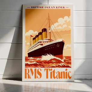 Póster Vintage RMS Titanic. Arte Retro de Transatl