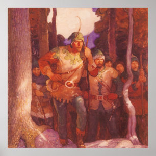 Póster Vintage Robin Hood y sus hombres alegres por NC Wy