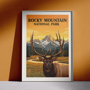 Póster Vintage Rocky Mountain National Park
