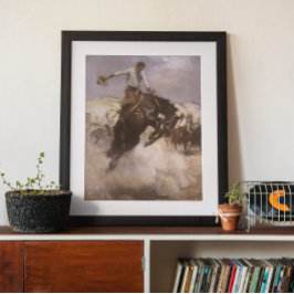 Póster Vintage Rodeo Cowboy, Breezy Riding de WHD Koerner