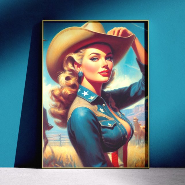 Póster Vintage Rodeo Pin-up (Subido por el creador)