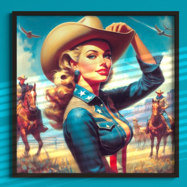 Póster Vintage Rodeo Pin-up (Subido por el creador)