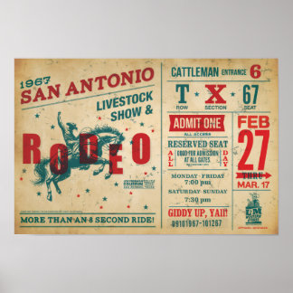 Póster Vintage Rodeo Poster – Retro Western Art Print