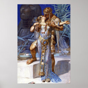Póster Vintage Romantic Couple Anthony y Cleopatra Kiss