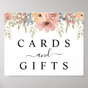 Póster Vintage Rosa Dusty Peach Floral Gifts & Cards Rótu