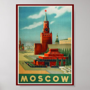 Póster Vintage ruso de Moscú