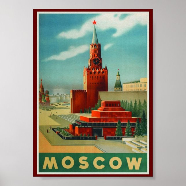 Póster Vintage ruso de Moscú (Frente)