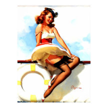 Vintage Sailor Nautical Pin up Chica
