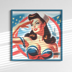 Póster Vintage Sailor Pin-up