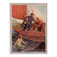 Vintage Sailors Mermaid Catch