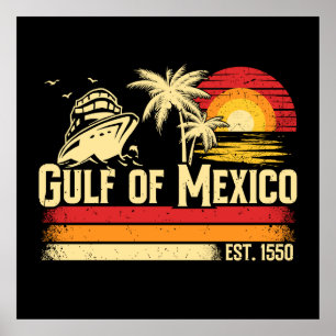 Póster Vintage salado del Golfo de México