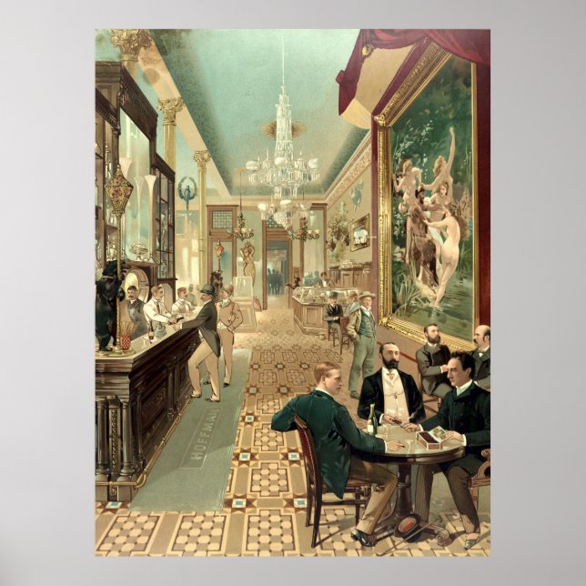 Póster Vintage Saloon 1890 (Frente)