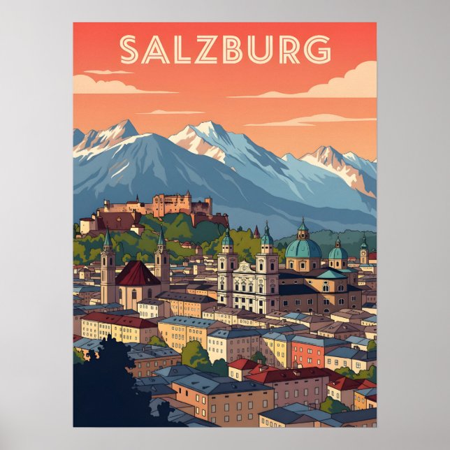 Póster Vintage Salzburg Austria (Frente)