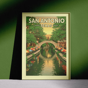 Póster Vintage San Antonio Texas