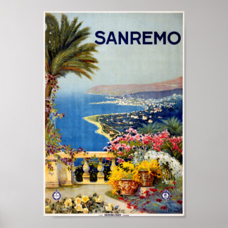 Póster Vintage San Remo Travel Poster