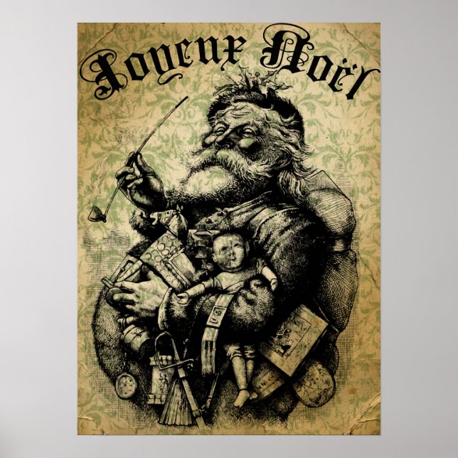 Póster Vintage Santa (Frente)