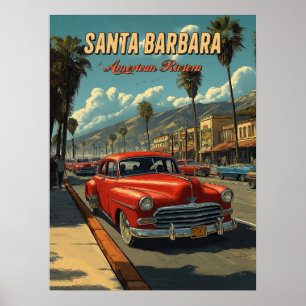Póster Vintage Santa Barbara, California