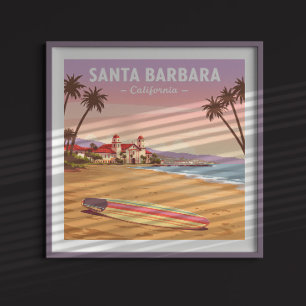Póster Vintage Santa Barbara California