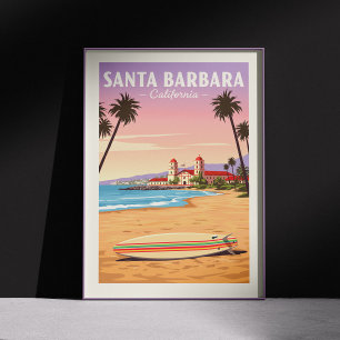 Póster Vintage Santa Barbara California
