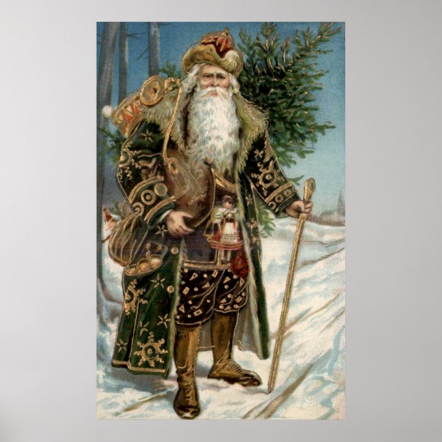Póster Vintage Santa Claus 3 (Frente)