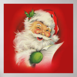 Póster Vintage Santa Claus Christmas