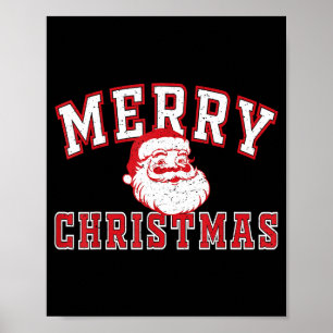 Póster Vintage Santa Claus Feliz Navidad Cara Viejo Para
