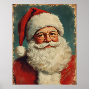 Póster Vintage Santa Claus Navidades de Victoria Rústic