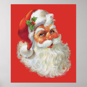 Póster vintage santa claus portrait poster