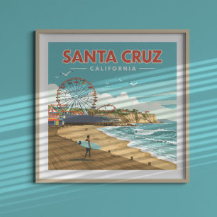 Póster Vintage Santa Cruz California