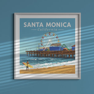 Póster Vintage Santa Monica California