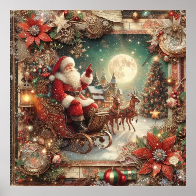 Póster Vintage Santa Poster (Frente)