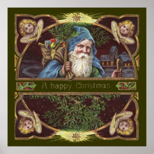 Póster Vintage Santa y Angels