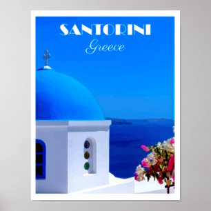 Póster Vintage Santorini