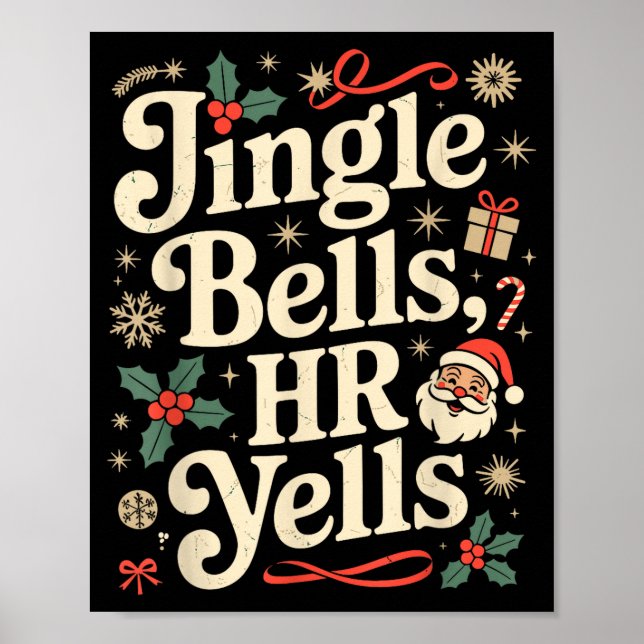 Póster Vintage Sarcastic Retro Hr Violation Christmas Off (Frente)