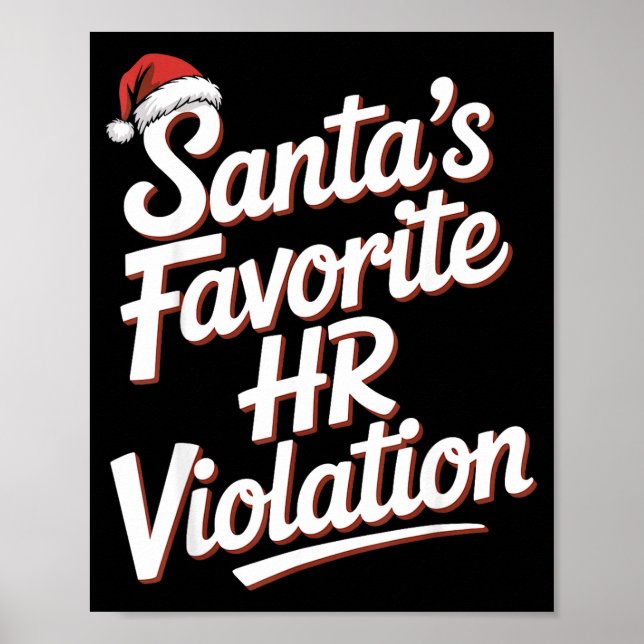 Póster Vintage Sarcastic Retro Hr Violation Christmas Off (Frente)