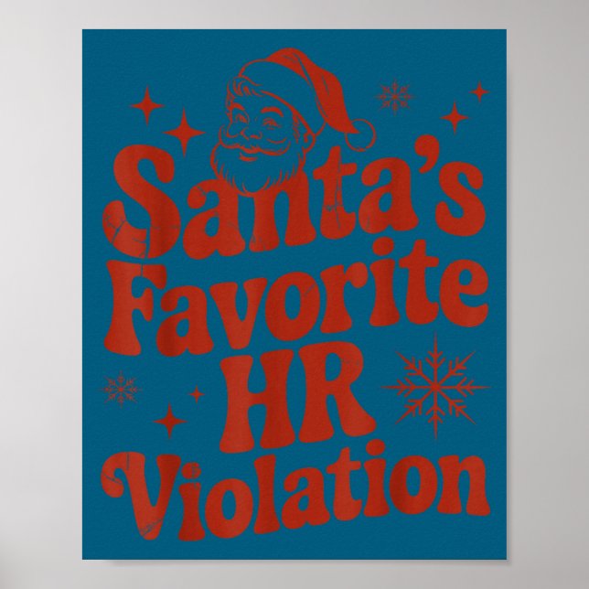 Póster Vintage Sarcastic Retro Hr Violation Christmas Off (Frente)